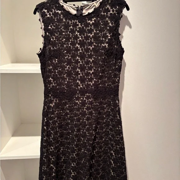 Elie Tahari Black Floral Lace Midi Dress - Picture 3 of 5